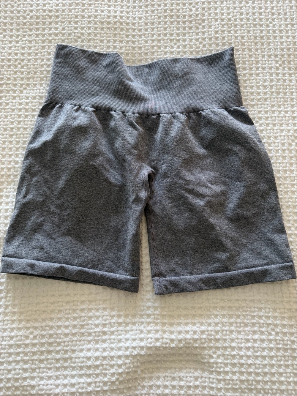 NVGTN small Gray High-Waist Stretch Shorts